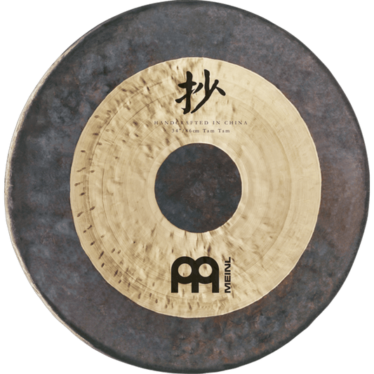 Polished MEINL Sonic Energy Chau Tam Tam 38" featuring natural patterning and unique variations - Positive Faith Hope Love