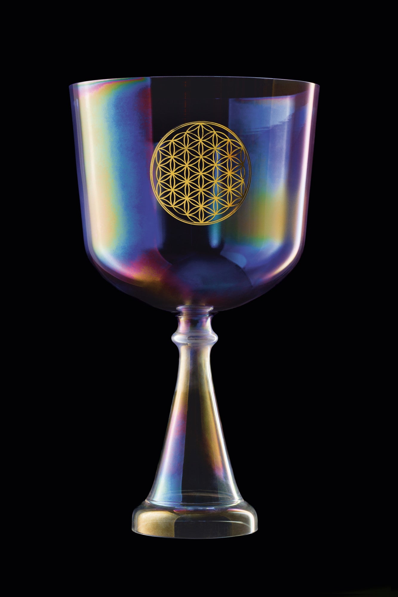 MEINL Sonic Energy Crystal Singing Chalice, 8"/20 cm, Note F3, Purple, Heart Chakra, Flower of Life