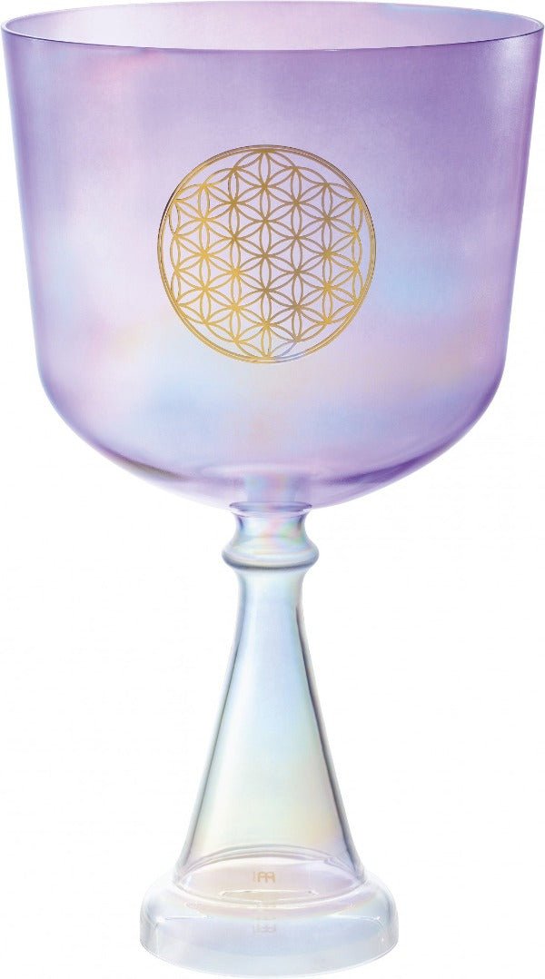 MEINL Sonic Energy Crystal Singing Chalice, 8"/20 cm, Note F3, Purple, Heart Chakra, Flower of Life