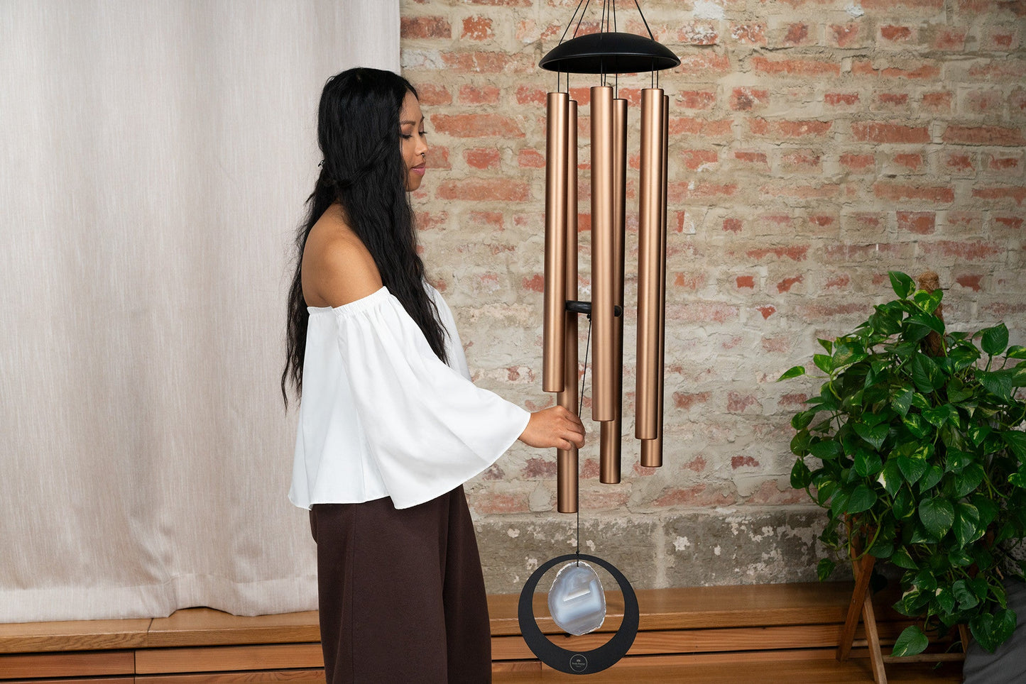 MEINL Sonic Energy Grey Agate Meditation Chime, 50" / 128 cm, 432 Hz, A Major, Bronze - Positive Faith Hope Love