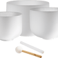 MEINL Sonic Energy White - Frosted Crystal Singing Bowls Set – 3 pcs (G4/E4/C4 – 432 Hz) - Positive Faith Hope Love