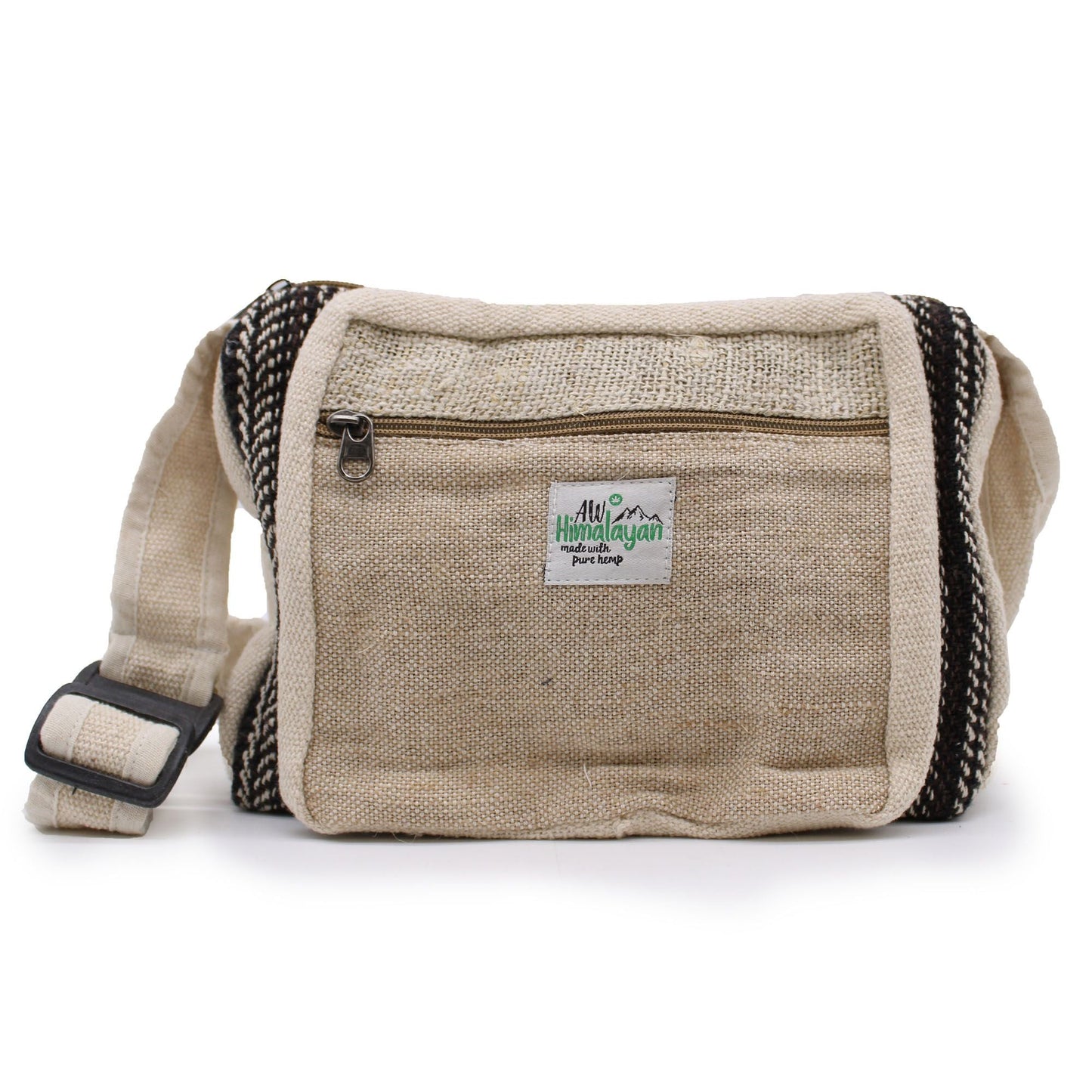 Polished Messenger Bag Hemp Cotton featuring natural patterning and unique variations - Positive Faith Hope Love