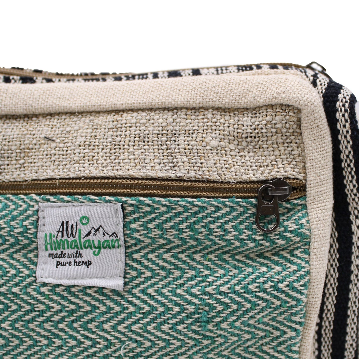 Polished Messenger Bag Hemp Cotton featuring natural patterning and unique variations - Positive Faith Hope Love