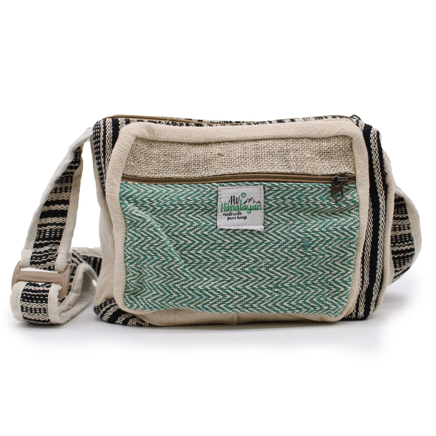 Polished Messenger Bag Hemp Cotton featuring natural patterning and unique variations - Positive Faith Hope Love