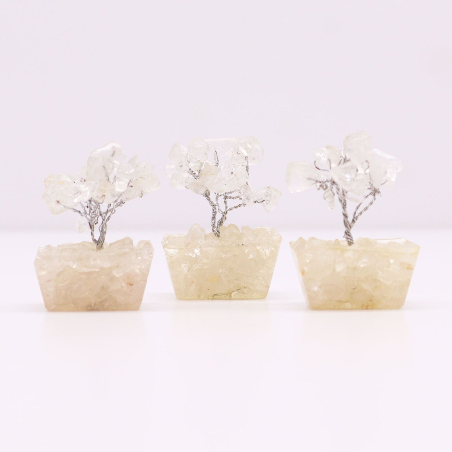 Polished Mini Gemstone Tree On Orgonite Base Rock Quartz 15 Stones 1 featuring natural patterning and unique variations - Positive Faith Hope Love