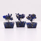 Polished Mini Gemstone Tree On Orgonite Base Sodalite 15 Stones 1 featuring navy-blue tone with white veining - Positive Faith Hope Love
