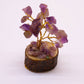 Polished Mini Gemstone Tree On Wood Base Amethyst 15 Stones 1 featuring rich purple colour and natural clarity - Positive Faith Hope Love
