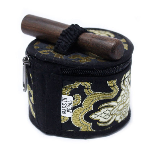 Polished Mini Singing Bowl Gift Set Black featuring natural patterning and unique variations - Positive Faith Hope Love