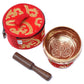Polished Mini Singing Bowl Gift Set Red featuring natural patterning and unique variations - Positive Faith Hope Love