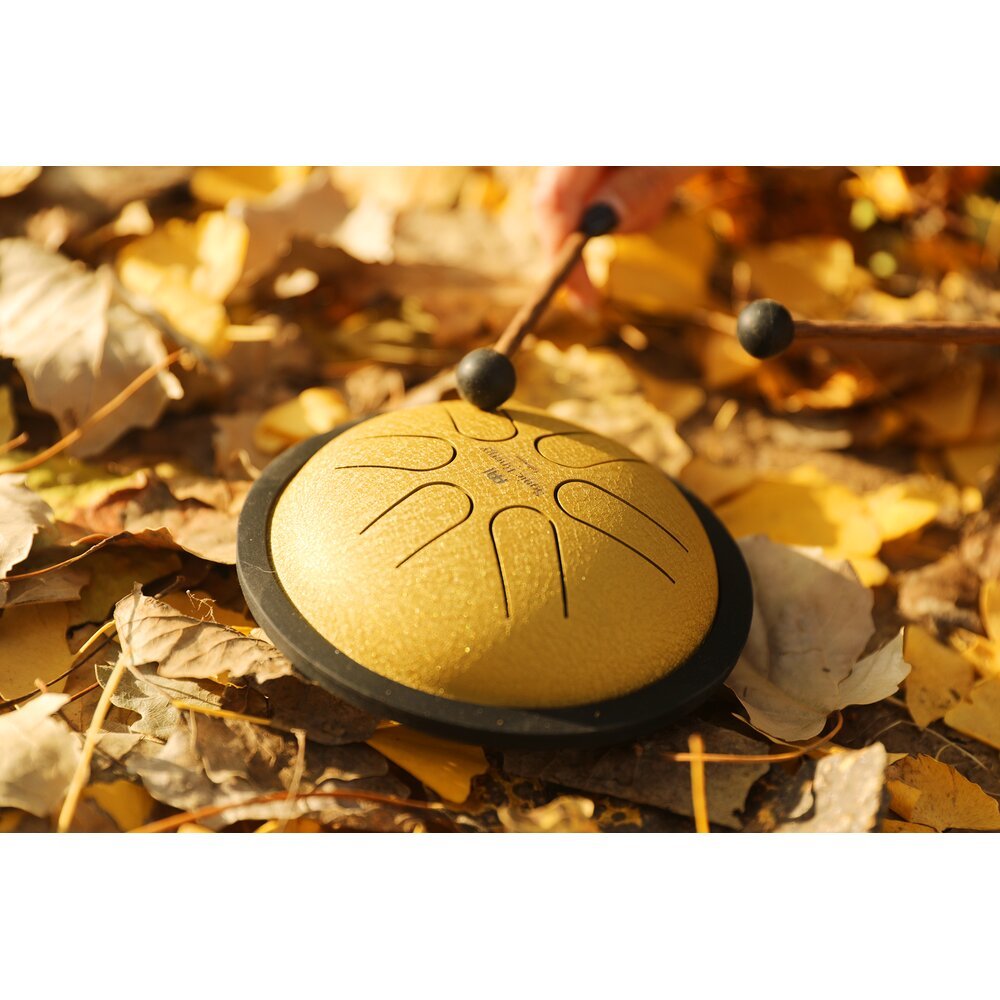 Mini Steel Tongue Drums 6" Tongue Drum, B Major, Gold - MSTD3G - Positive Faith Hope Love