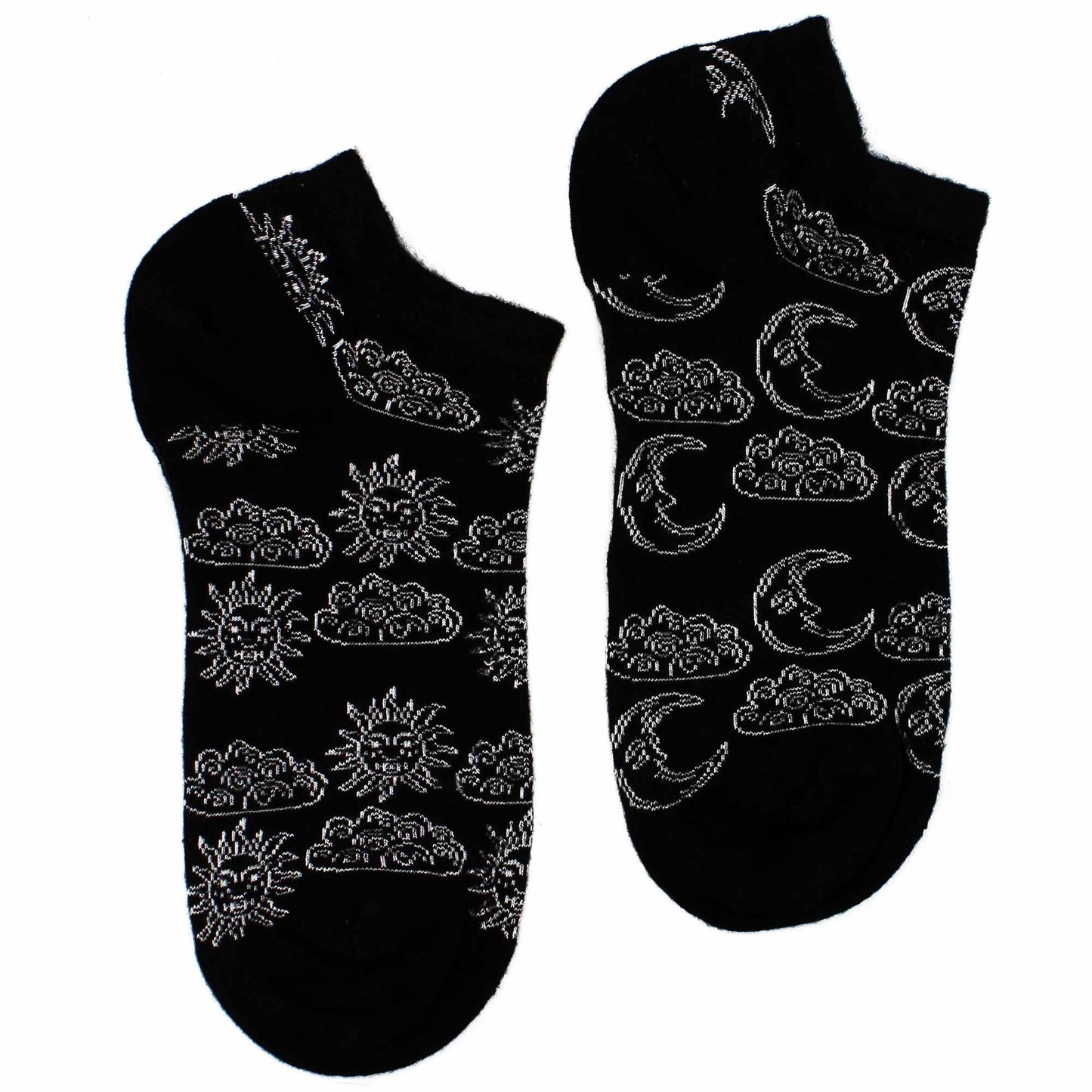 Polished M/L Hop Hare Bamboo Socks Low (7.5-11.5) - Day and Night featuring natural patterning and unique variations - Positive Faith Hope Love