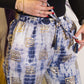 Polished Ml Nomad Sari On The Med Collection Lounge Pants Gold Blue Greek Motiff Handpainted featuring natural patterning and unique variations - Positive Faith Hope Love