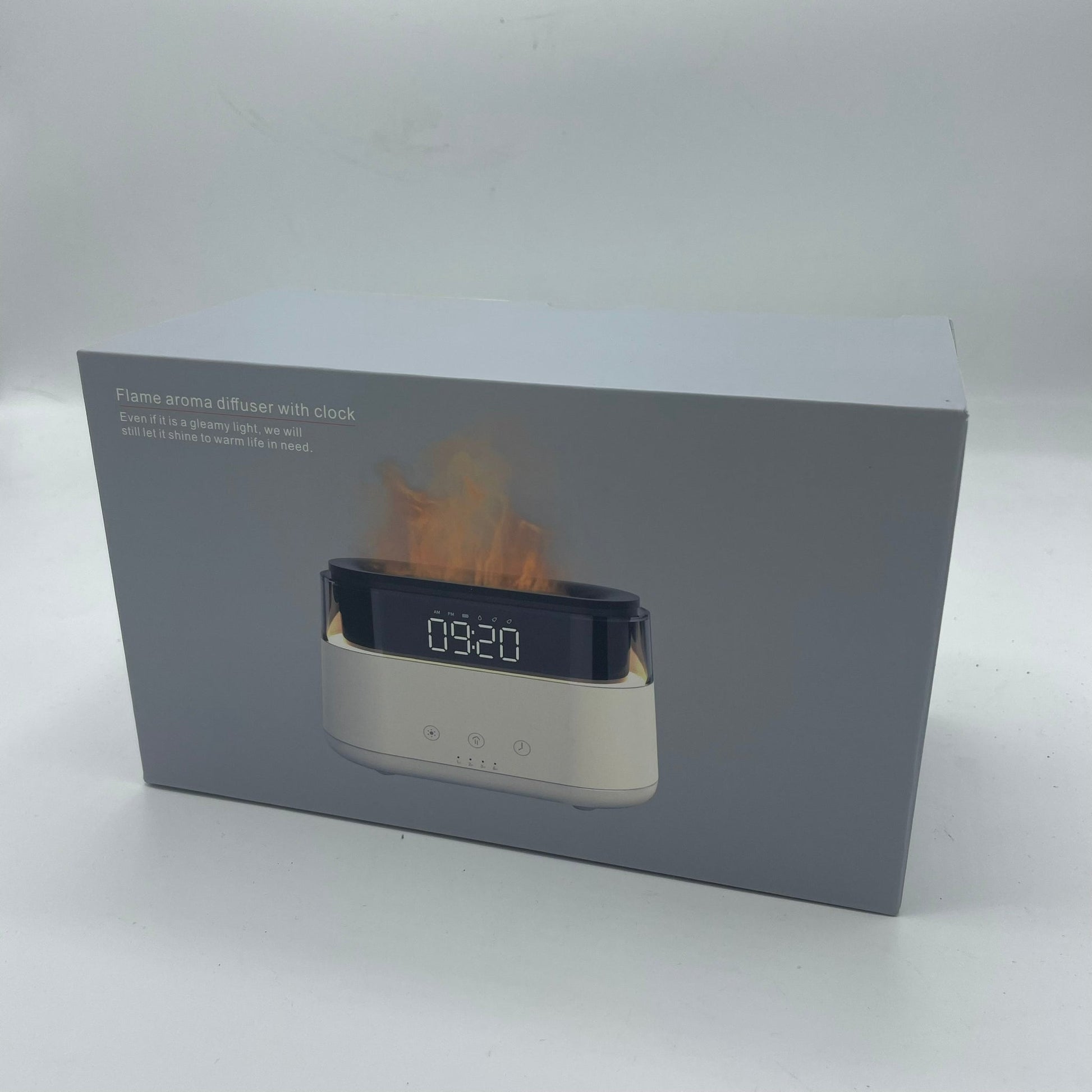 Modern Aroma Diffuser - Led Clock - USB - C - Flame Effect - Positive Faith Hope Love