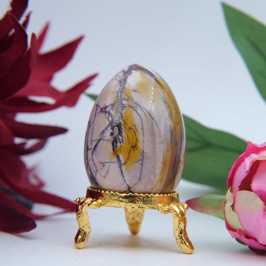 Polished Mookaite Crystal Egg featuring natural patterning and unique variations - Positive Faith Hope Love