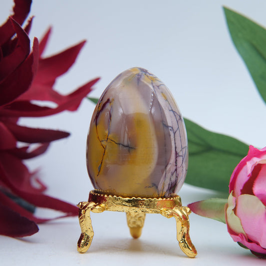 Polished Mookaite Egg featuring natural patterning and unique variations - Positive Faith Hope Love