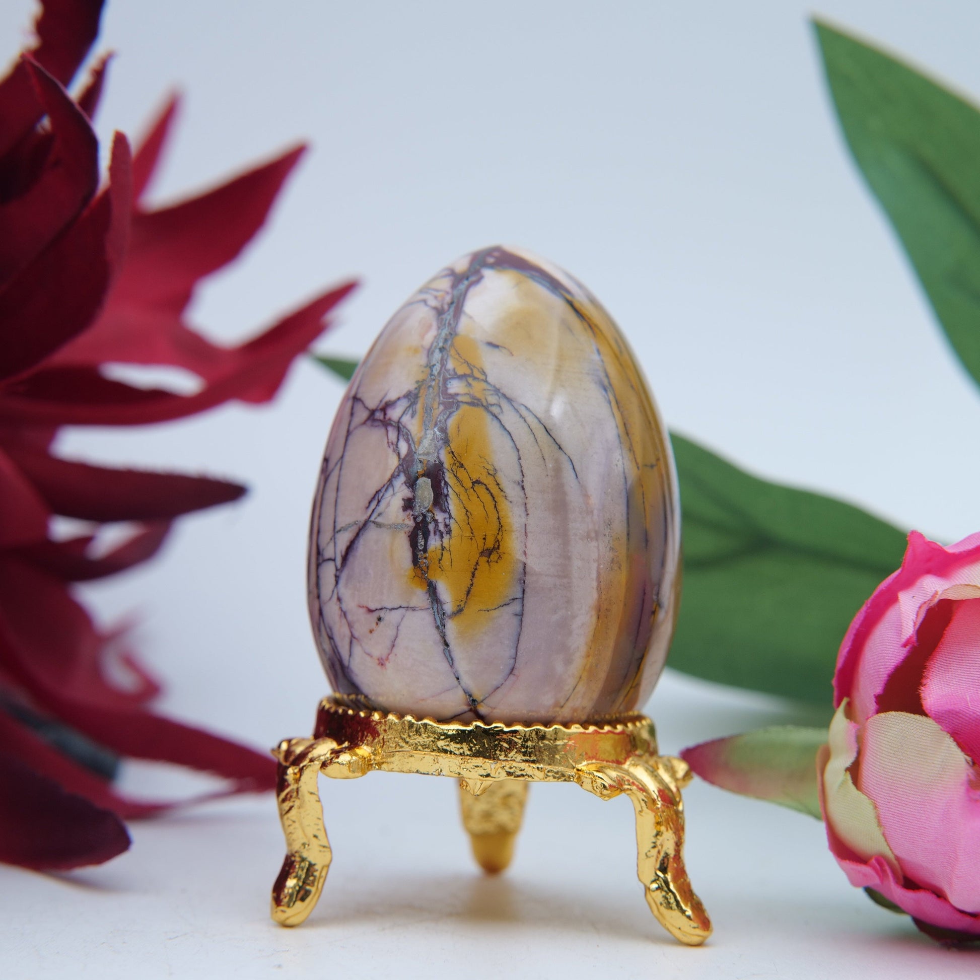 Polished Mookaite Crystal Egg featuring natural patterning and unique variations - Positive Faith Hope Love