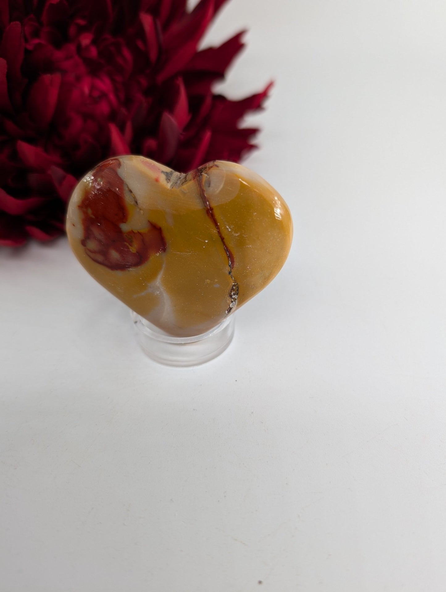 Mookaite Jasper Heart Palm Stone 55mm - Positive Faith Hope Love