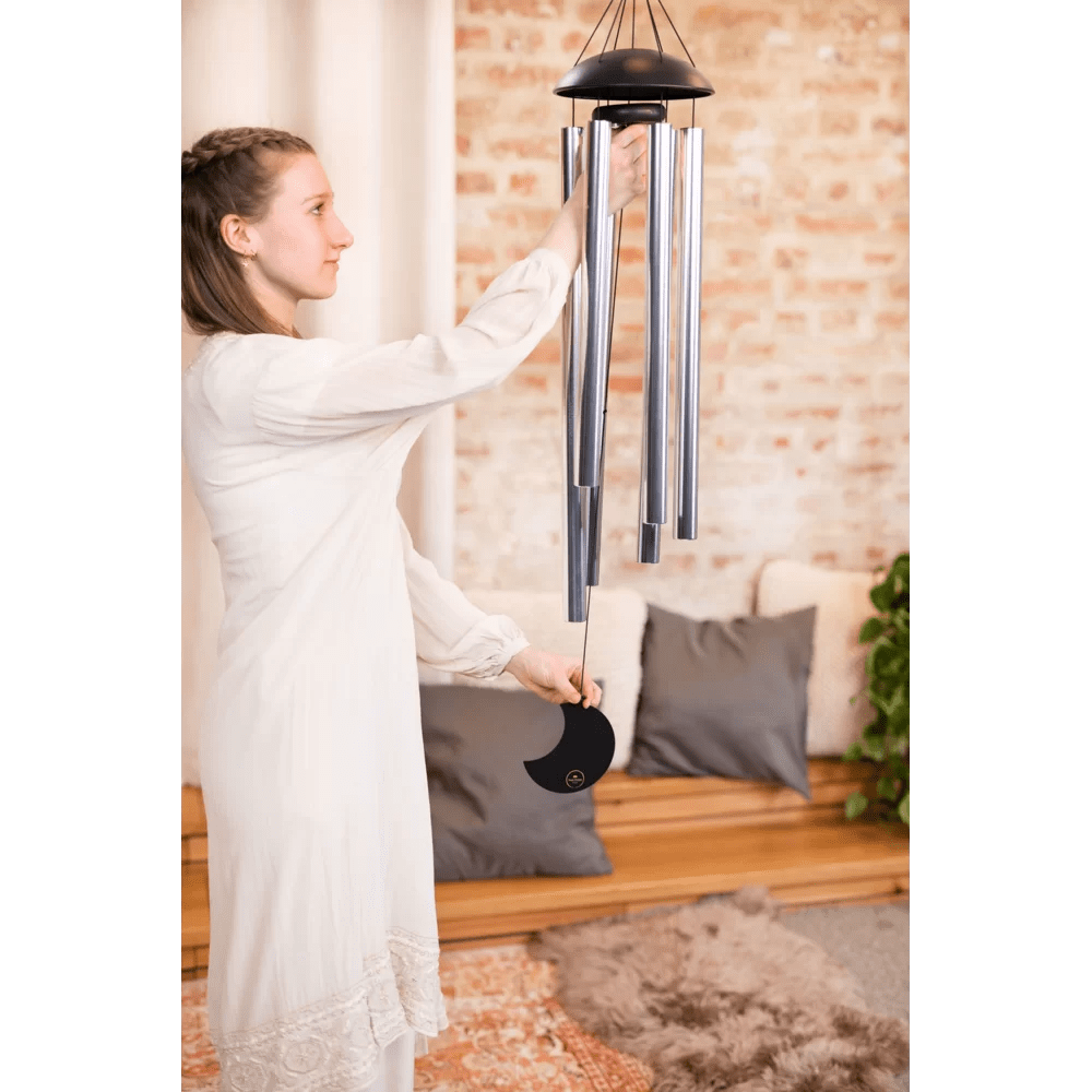 Moon Meditation Chime 44" / 110 cm, 432 Hz, Round Arch, Silver - MMC44S - Positive Faith Hope Love