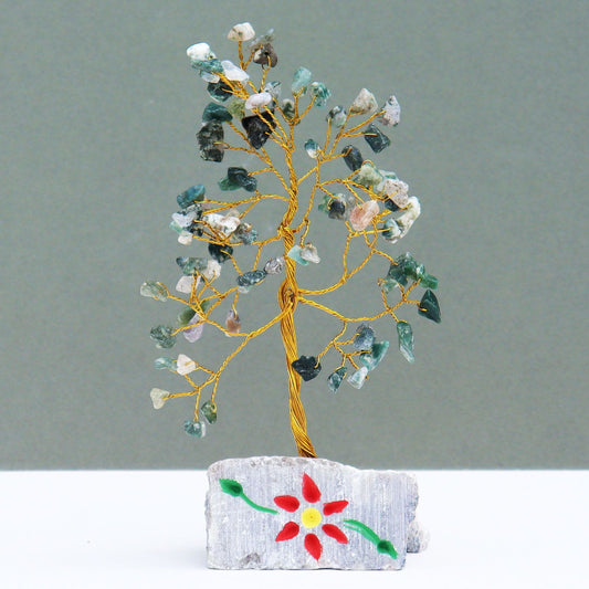 Polished Moss Agate - 80 Stone featuring green mossy inclusions in translucent base - Positive Faith Hope Love