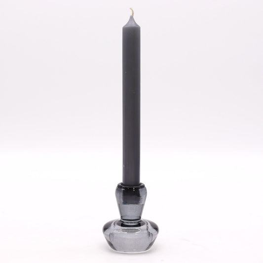 Polished Mushroom Flip Dinner Candle / Tealight Holder - Midnight Grey featuring natural patterning and unique variations - Positive Faith Hope Love