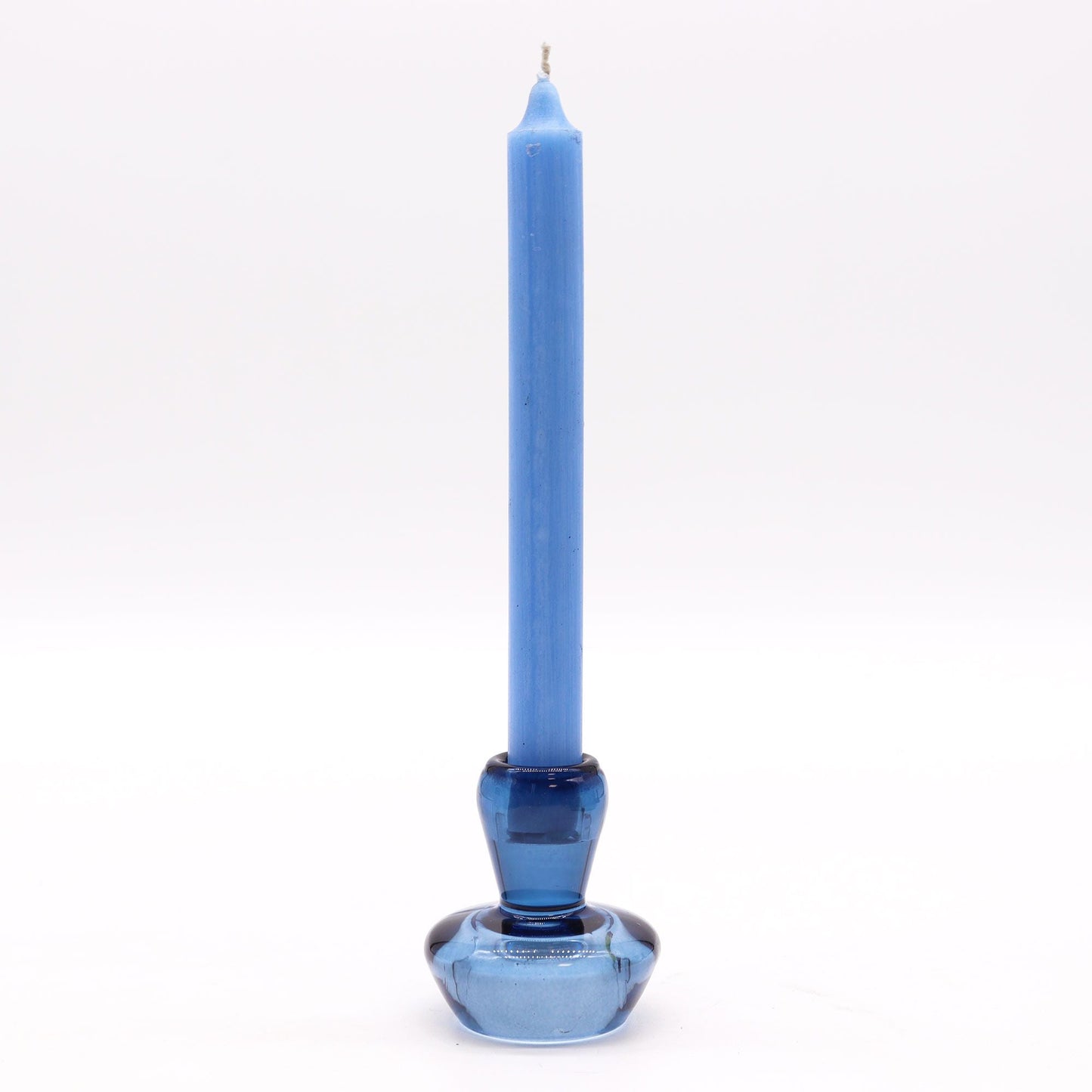 Polished Mushroom Flip Dinner Candle / Tealight Holder - Royal Blue featuring natural patterning and unique variations - Positive Faith Hope Love