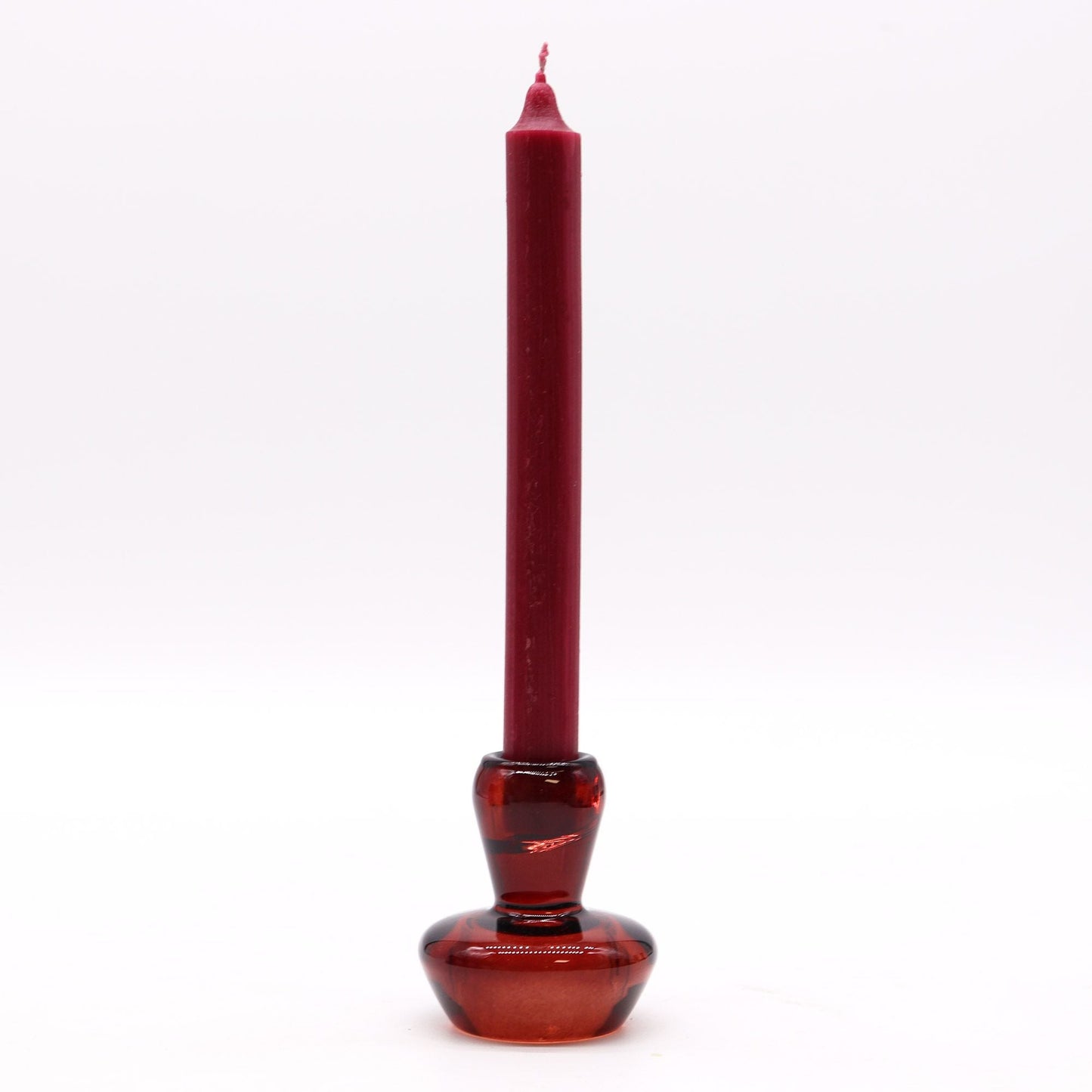 Polished Mushroom Flip Dinner Candle / Tealight Holder - Vampire Red featuring natural patterning and unique variations - Positive Faith Hope Love