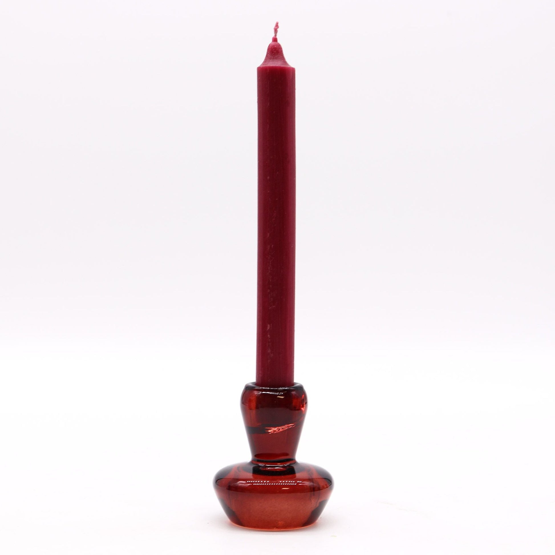 Polished Mushroom Flip Dinner Candle / Tealight Holder - Vampire Red featuring natural patterning and unique variations - Positive Faith Hope Love