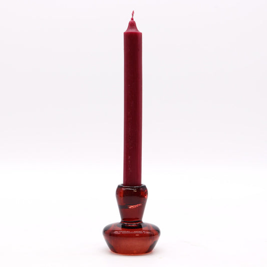 Polished Mushroom Flip Dinner Candle / Tealight Holder - Vampire Red featuring natural patterning and unique variations - Positive Faith Hope Love