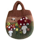 Polished Mushroom Garden Felted Bag featuring natural patterning and unique variations - Positive Faith Hope Love