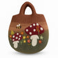 Polished Mushroom Garden Felted Bag featuring natural patterning and unique variations - Positive Faith Hope Love