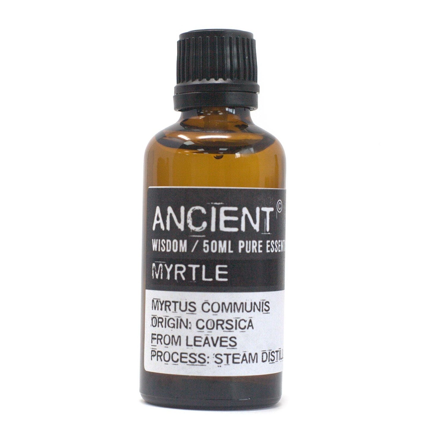 Polished Myrtle Essential Oil 50ml featuring natural patterning and unique variations - Positive Faith Hope Love