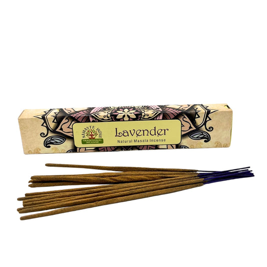 Polished Namaste Mandala Masala Incense - Lavender featuring natural patterning and unique variations - Positive Faith Hope Love