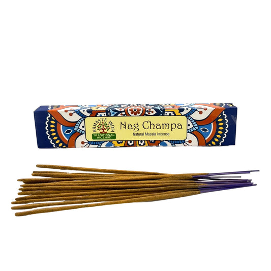 Polished Namaste Mandala Masala Incense - Nagchampa featuring natural patterning and unique variations - Positive Faith Hope Love