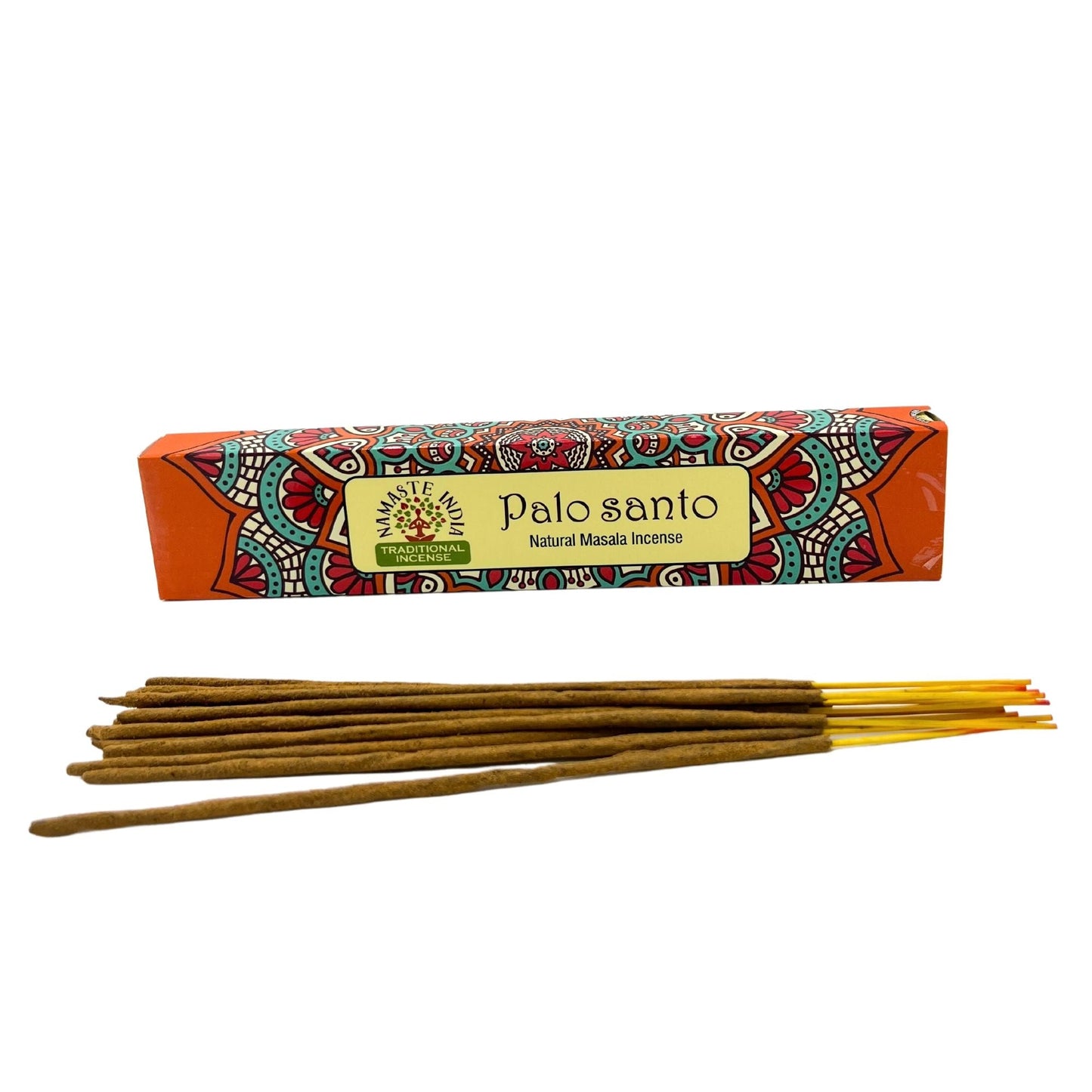 Polished Namaste Mandala Masala Incense - Palo Santo featuring natural patterning and unique variations - Positive Faith Hope Love