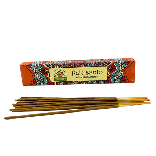 Polished Namaste Mandala Masala Incense - Palo Santo featuring natural patterning and unique variations - Positive Faith Hope Love