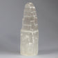 Polished Natiural Selenite Tower 15 Cm featuring satin white sheen and fibrous texture - Positive Faith Hope Love