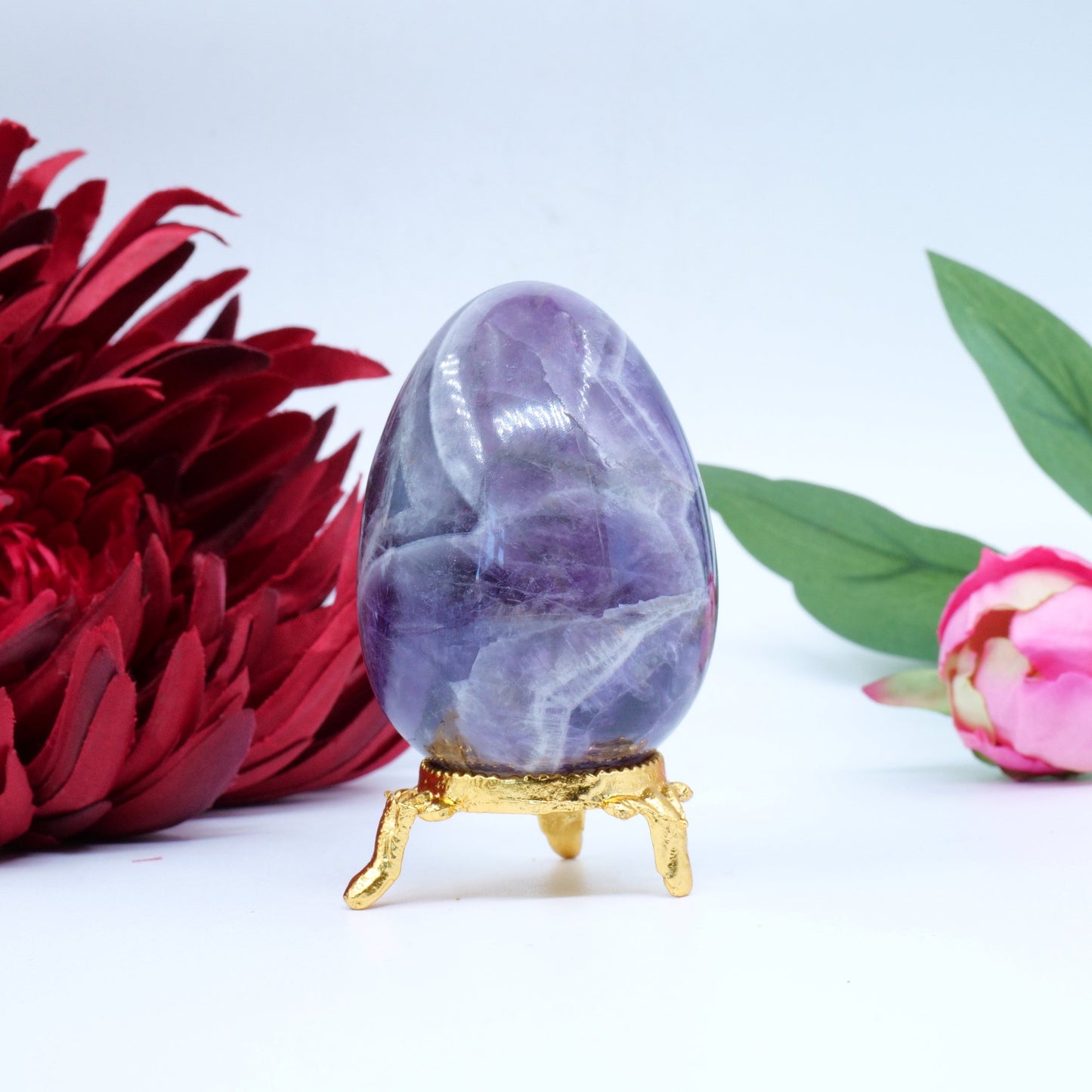 Polished Natrural Amethyst Egg 195G 65 X 45Mm featuring rich purple colour and natural clarity - Positive Faith Hope Love