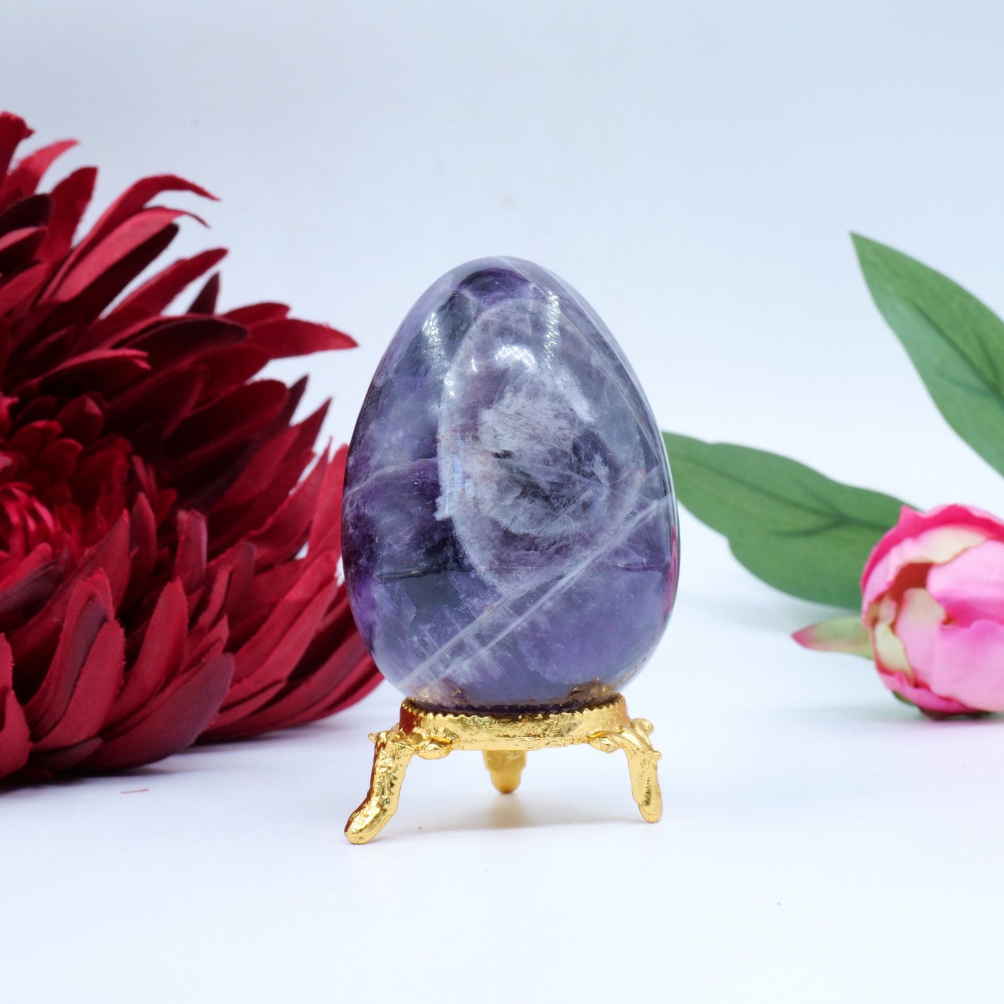 Polished Natrural Amethyst Egg 195G 65 X 45Mm featuring rich purple colour and natural clarity - Positive Faith Hope Love