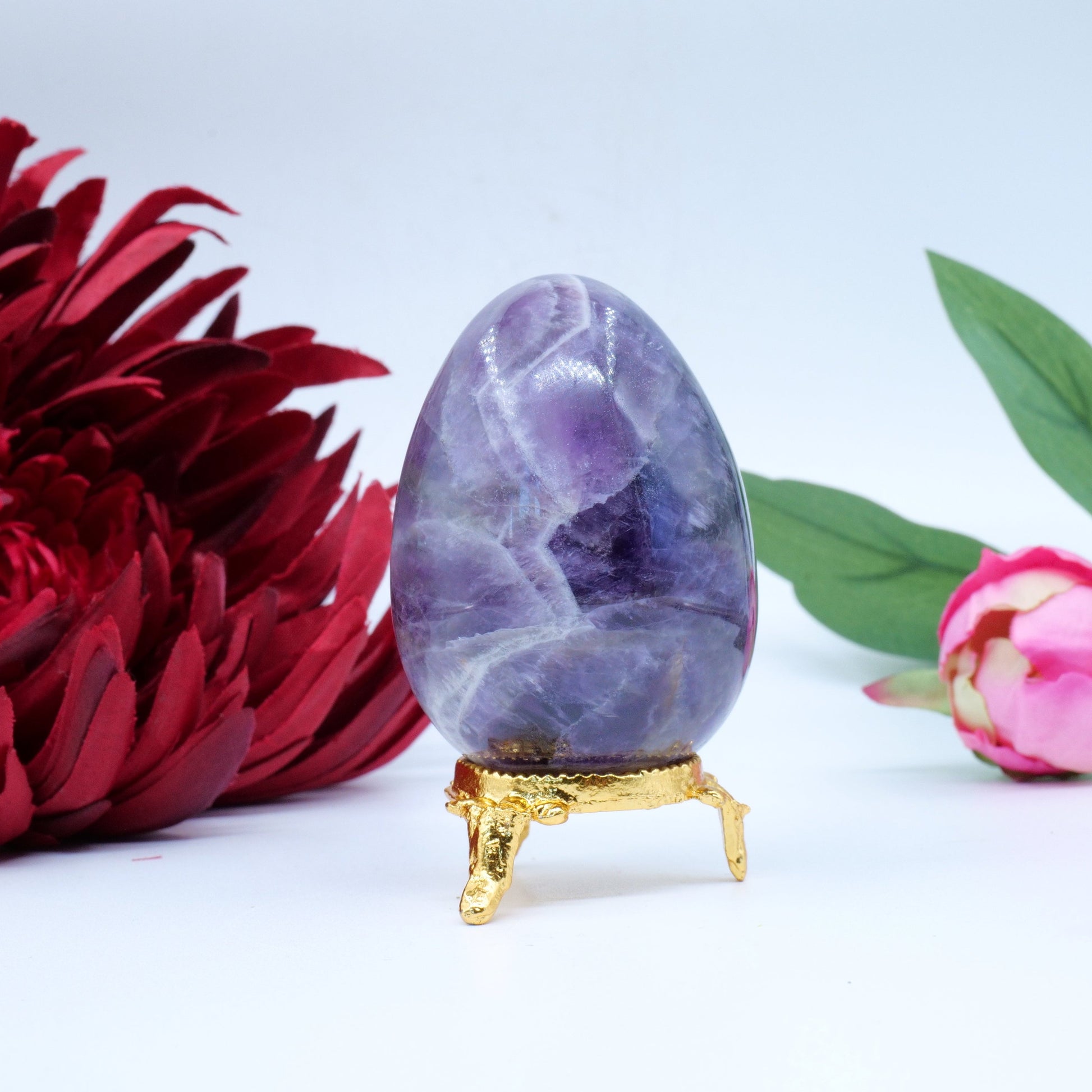 Polished Natrural Amethyst Egg 195g 65 x 45mm featuring rich purple colour and natural clarity - Positive Faith Hope Love