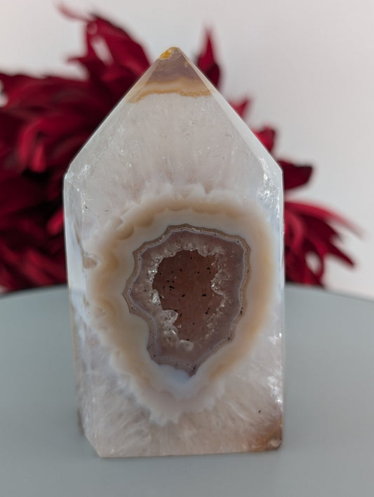 Natural Agate Polished Point 181g 80mm - Positive Faith Hope Love