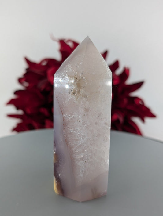 Natural Agate Polished Point 257g 100mm - Positive Faith Hope Love