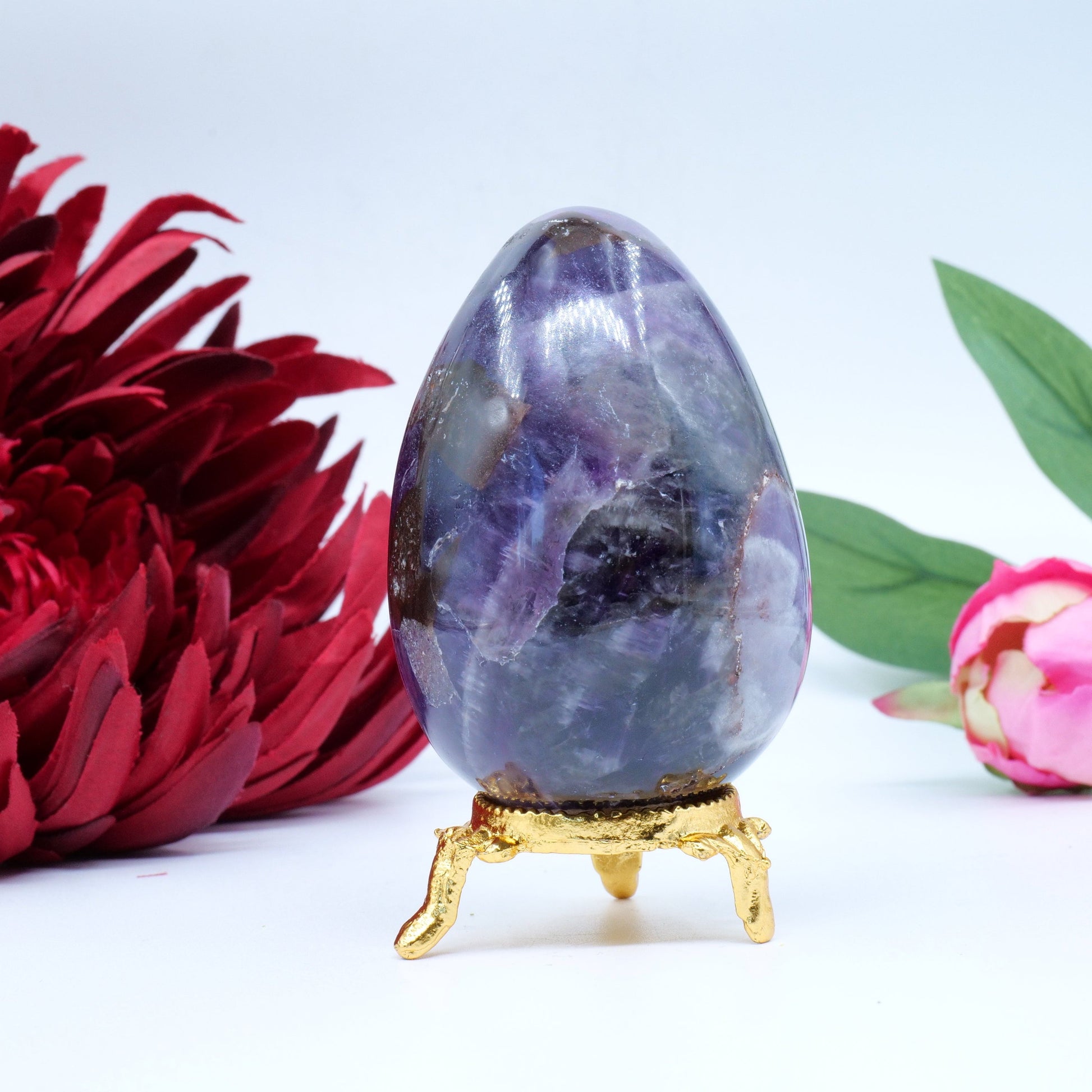Polished Natual Amethyst Egg 70X55Mm 237G featuring rich purple colour and natural clarity - Positive Faith Hope Love