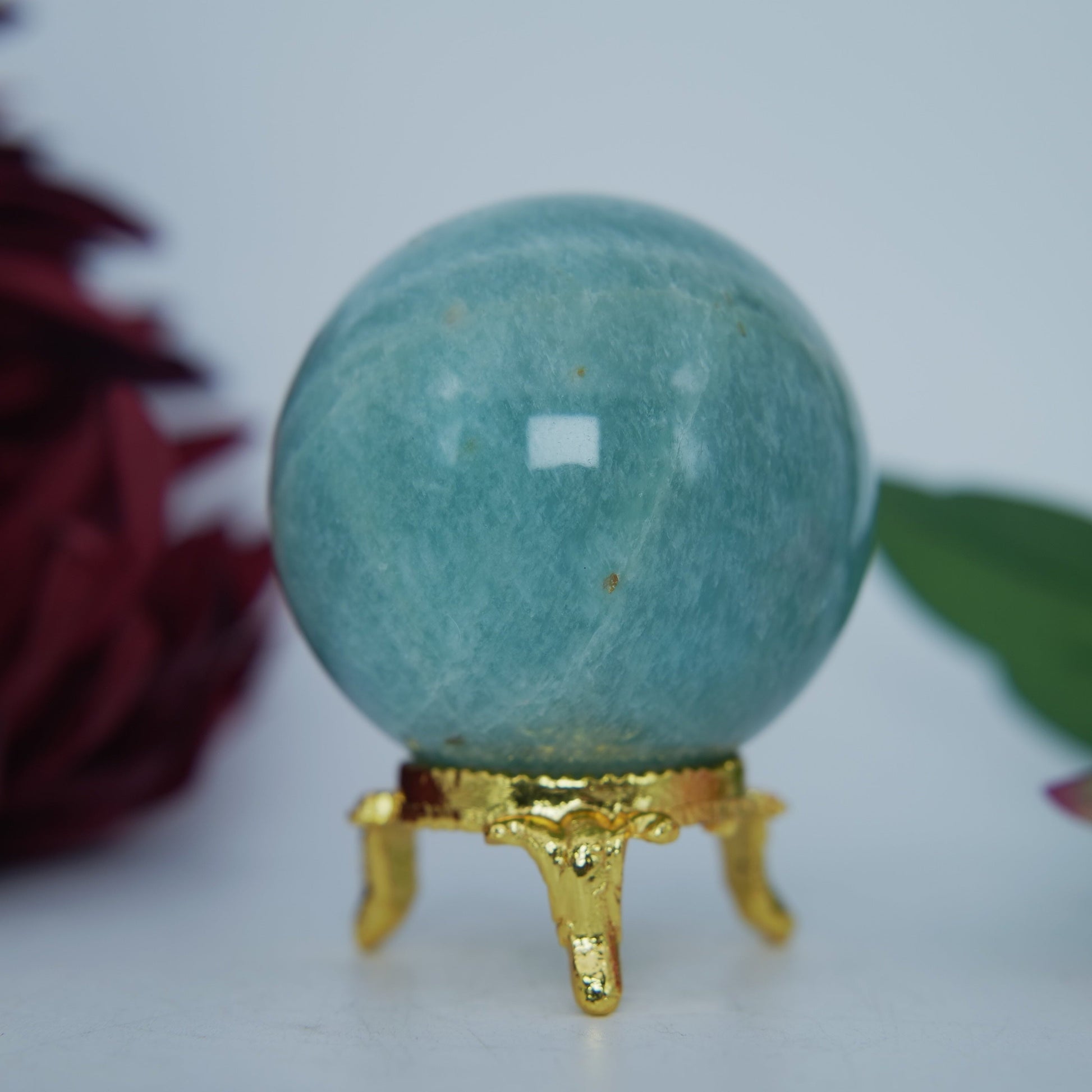 Polished Natural Blue Amazonite 55Mm 215G featuring aqua-green tone with silky sheen - Positive Faith Hope Love