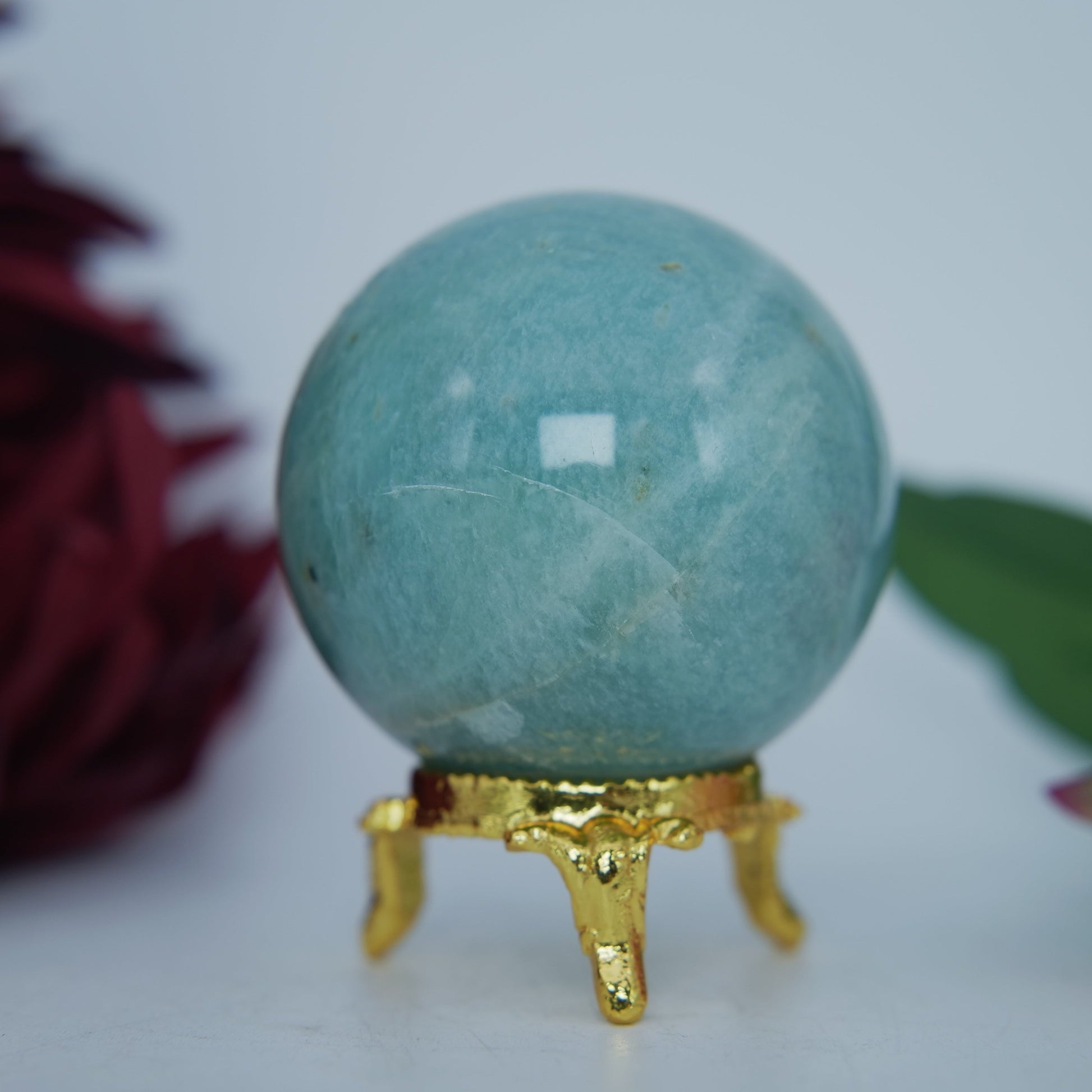 Polished Natural Blue Amazonite 55Mm 215G featuring aqua-green tone with silky sheen - Positive Faith Hope Love