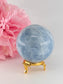 Natural Blue Calcite Sphere (348g, 63mm) from Madagascar - Positive Faith Hope Love