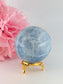 Natural Blue Calcite Sphere (348g, 63mm) from Madagascar - Positive Faith Hope Love