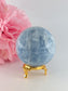 Natural Blue Calcite Sphere (348g, 63mm) from Madagascar - Positive Faith Hope Love