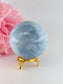 Natural Blue Calcite Sphere (397g, 66mm) from Madagascar - Positive Faith Hope Love