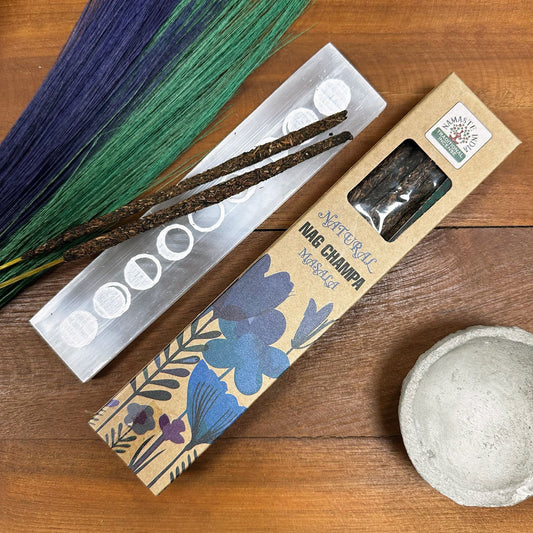 Polished Natural Botanical Masala Incense Nag Champa 1 featuring natural patterning and unique variations - Positive Faith Hope Love