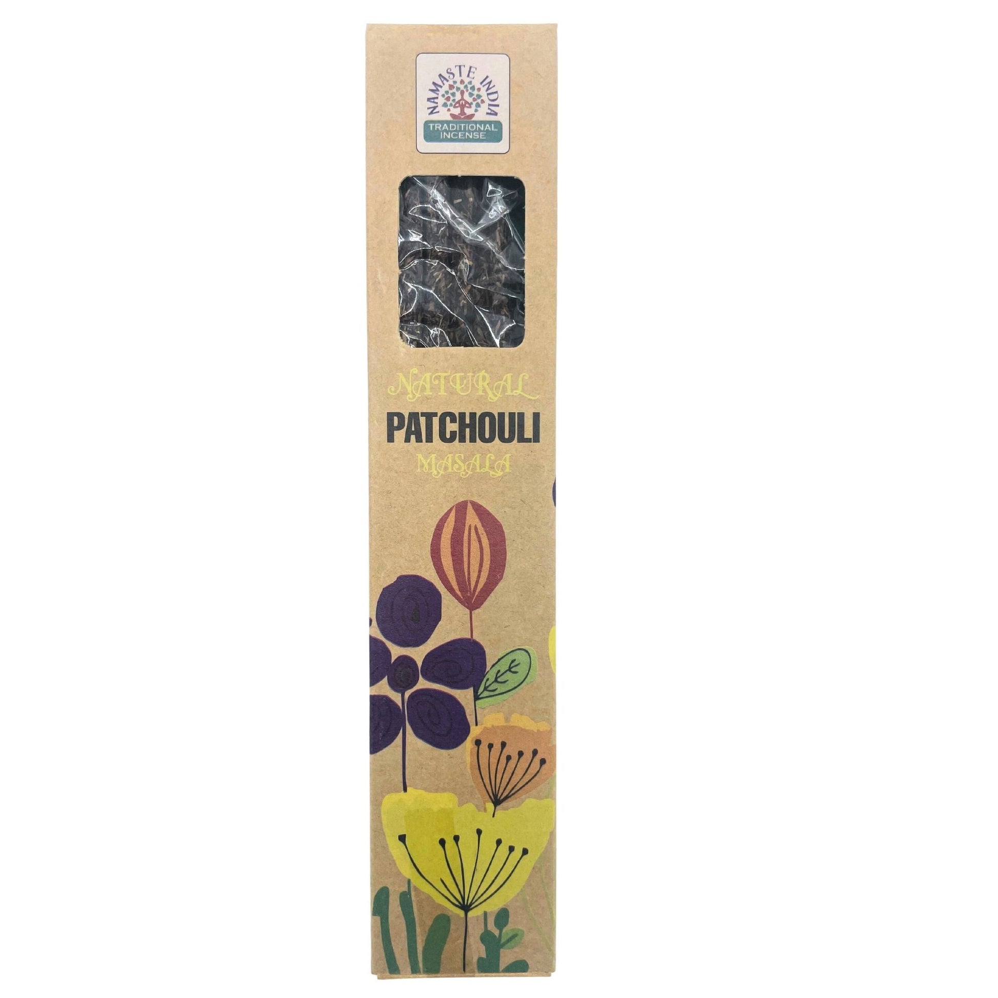 Polished Natural Botanical Masala Incense Patchouli featuring natural patterning and unique variations - Positive Faith Hope Love